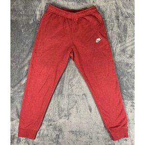 Nike Sweatpants Men's M Burgundy Sportswear Club Fleece Jogger Gym Tapered